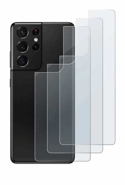 Image de l'appareil Samsung Galaxy S21 Ultra 5G (Arrière) avec une grande variété de protections d'écran.