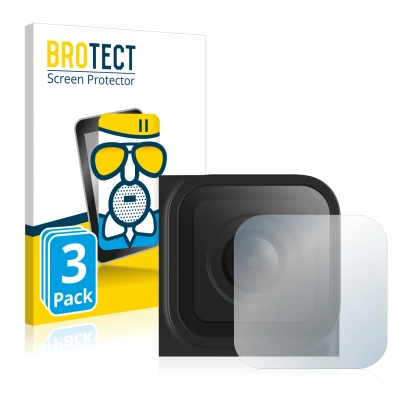 Face avant d’un emballage produit avec le logo de la marque BROTECT. À côté, l’appareil GoPro Hero 10 Black Lentille (Caisse) 