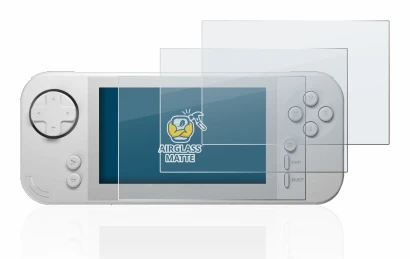 Image de l'appareil Evercade EXP avec une grande variété de protections d'écran.