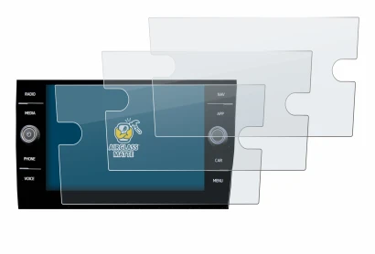 Image de l'appareil Volkswagen Taigo Discover Media 8” 2023 avec une grande variété de protections d'écran.