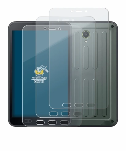 Image de l'appareil Samsung Galaxy Tab Active 5 (portrait) avec une grande variété de protections d'écran.