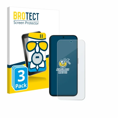 Face avant d’un emballage produit avec le logo de la marque BROTECT. À côté, l’appareil Nothing Phone (2a) est représenté avec