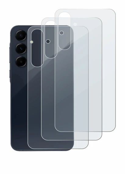 Image de l'appareil Samsung Galaxy A55 5G (Arrière) avec une grande variété de protections d'écran.