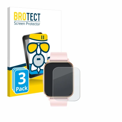 Face avant d’un emballage produit avec le logo de la marque BROTECT. À côté, l’appareil walkbee Smartwatch 1.83" est représent