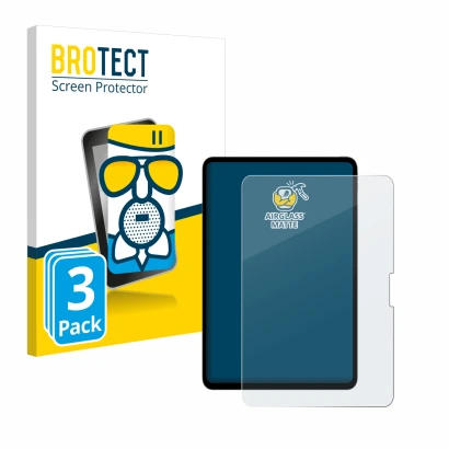 Face avant d’un emballage produit avec le logo de la marque BROTECT. À côté, l’appareil Apple iPad Pro 13" 2024 est représenté