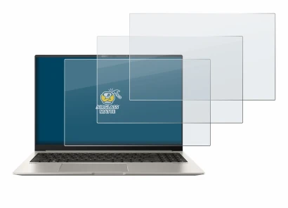 Image de l'appareil ASUS ZenBook 15 OLED UM3504 avec une grande variété de protections d'écran.