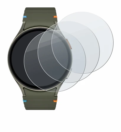 Image de l'appareil Samsung Galaxy Watch 7 (44 mm) avec une grande variété de protections d'écran.