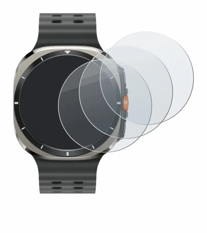 Image de l'appareil Samsung Galaxy Watch Ultra (47 mm) avec une grande variété de protections d'écran.
