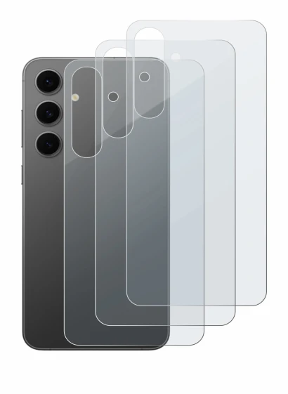 Image de l'appareil Samsung Galaxy S24 FE (Arrière) avec une grande variété de protections d'écran.