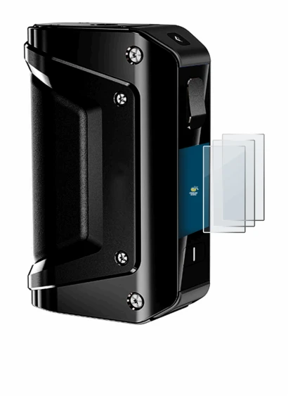 Image de l'appareil geekvape Aegis 3 avec une grande variété de protections d'écran.
