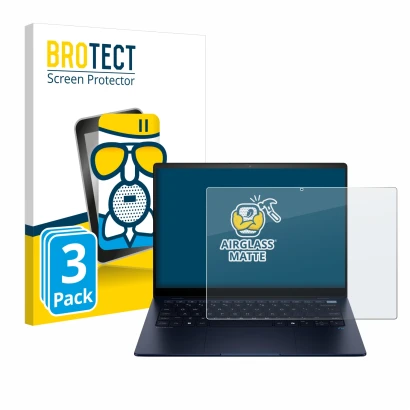 Face avant d’un emballage produit avec le logo de la marque BROTECT. À côté, l’appareil HP EliteBook Ultra 14 G1q est représen