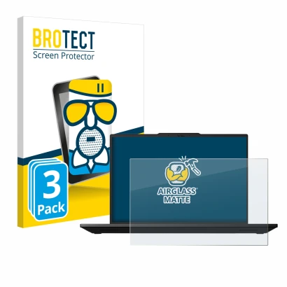 Face avant d’un emballage produit avec le logo de la marque BROTECT. À côté, l’appareil Lenovo ThinkPad P14s Gen 5 14.5" est r