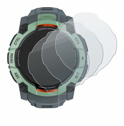 Image de l'appareil Garmin Instinct 3 AMOLED (45 mm) avec une grande variété de protections d'écran.