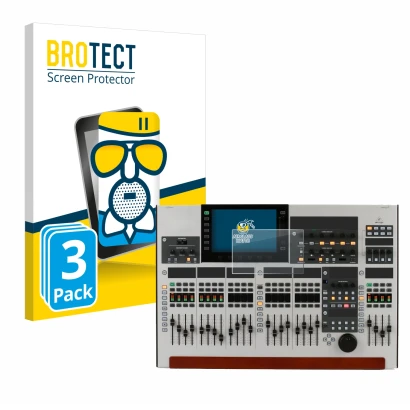 Face avant d’un emballage produit avec le logo de la marque BROTECT. À côté, l’appareil Behringer Wing est représenté avec la 