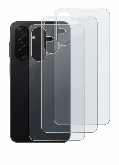 Image de l'appareil Samsung Galaxy A26 5G (Arrière) avec une grande variété de protections d'écran.