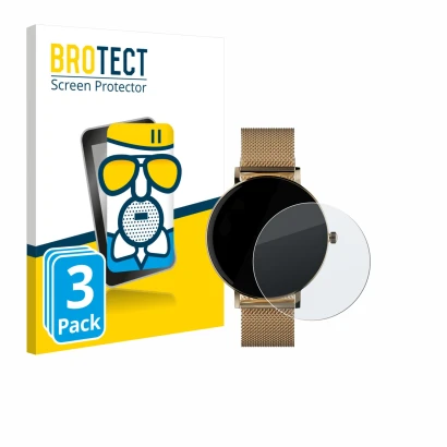 Face avant d’un emballage produit avec le logo de la marque BROTECT. À côté, l’appareil ZenWatch Venice Pro est représenté ave
