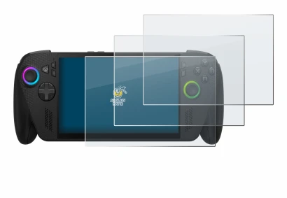 Image de l'appareil ASUS ROG Ally X 2025 avec une grande variété de protections d'écran.