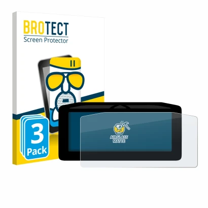 Face avant d’un emballage produit avec le logo de la marque BROTECT. À côté, l’appareil Ducati Streetfighter V4 2025 Affichage