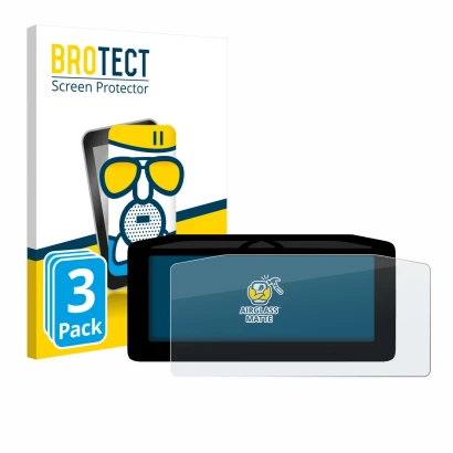 Face avant d’un emballage produit avec le logo de la marque BROTECT. À côté, l’appareil Ducati XDiavel V4 2025 Affichage de la