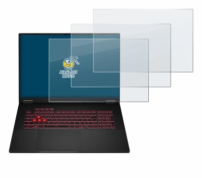 Image de l'appareil ASUS TUF Gaming A18 2025 avec une grande variété de protections d'écran.