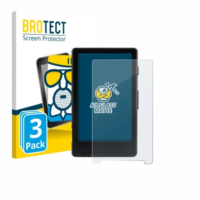 Face avant d’un emballage produit avec le logo de la marque BROTECT. À côté, l’appareil Xteink X4 est représenté avec la prote