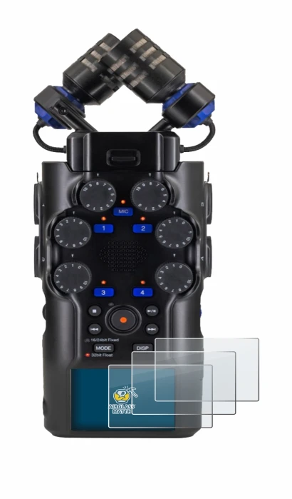 Image de l'appareil Zoom H6 studio avec une grande variété de protections d'écran.