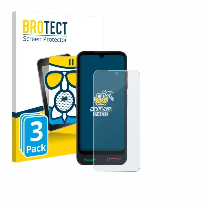 Face avant d’un emballage produit avec le logo de la marque BROTECT. À côté, l’appareil SPC Zeus 2 Pro est représenté avec la 