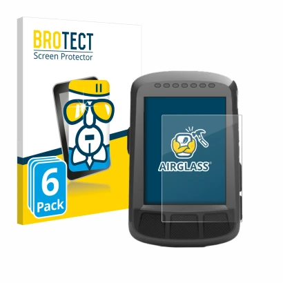 Face avant d’un emballage produit avec le logo de la marque BROTECT. À côté, l’appareil Wahoo Elemnt Bolt GPS est représenté a