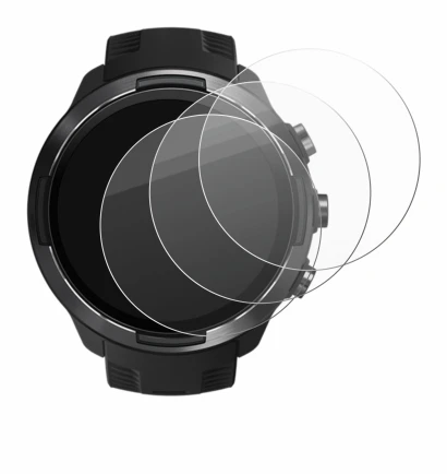 Image de l'appareil Suunto 9 avec une grande variété de protections d'écran.