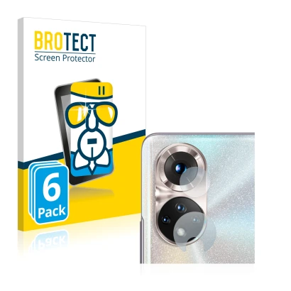 Face avant d’un emballage produit avec le logo de la marque BROTECT. À côté, l’appareil Honor 50 (Caméra UNIQUEMENT) est repré