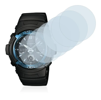 Image de l'appareil Casio AWG M100 avec une grande variété de protections d'écran.
