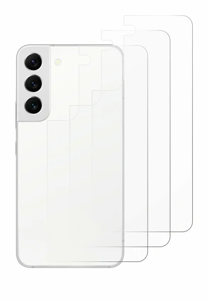 Image de l'appareil Samsung Galaxy S22 5G (Arrière) avec une grande variété de protections d'écran.