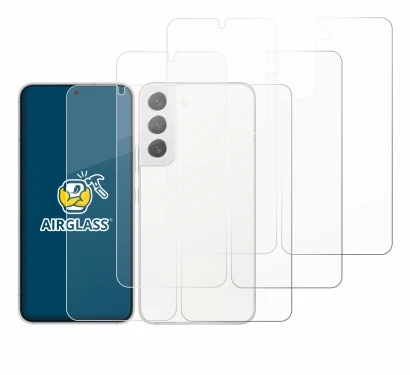 Image de l'appareil Samsung Galaxy S22 5G (Avant+Arrière) avec une grande variété de protections d'écran.