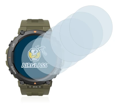 Image de l'appareil Huami Amazfit T-Rex 2 avec une grande variété de protections d'écran.