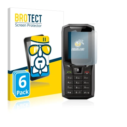 Face avant d’un emballage produit avec le logo de la marque BROTECT. À côté, l’appareil Crosscall Core-S4 est représenté avec 