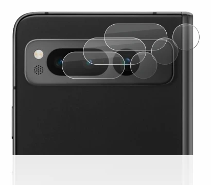 Image de l'appareil Google Pixel Fold (Caméra UNIQUEMENT) avec une grande variété de protections d'écran.