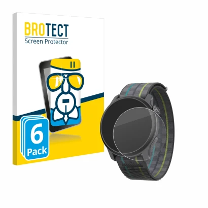 Face avant d’un emballage produit avec le logo de la marque BROTECT. À côté, l’appareil Coros Pace 3 est représenté avec la pr