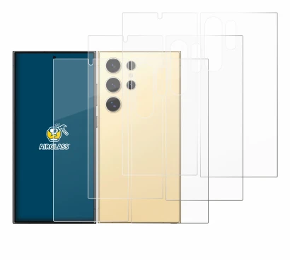 Image de l'appareil Samsung Galaxy S24 Ultra (case-friendly) (Avant+Arrière) avec une grande variété de protections d'écran.