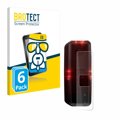 Face avant d’un emballage produit avec le logo de la marque BROTECT. À côté, l’appareil Alps Alpine Ride Safety RS 1000 est re