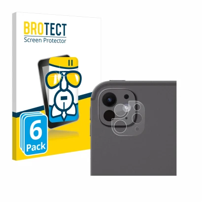 Face avant d’un emballage produit avec le logo de la marque BROTECT. À côté, l’appareil Apple iPad Pro 13" 2024 (Caméra UNIQUE