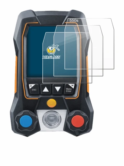 Image de l'appareil Testo 550s avec une grande variété de protections d'écran.