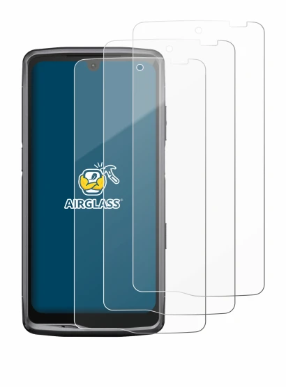 Image de l'appareil Crosscall Stellar M6 avec une grande variété de protections d'écran.