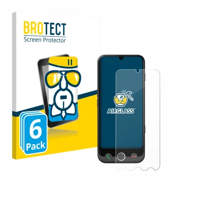 Face avant d’un emballage produit avec le logo de la marque BROTECT. À côté, l’appareil Doro Aurora A30 est représenté avec la