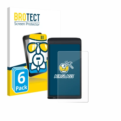 Face avant d’un emballage produit avec le logo de la marque BROTECT. À côté, l’appareil Vasco Translator Q1 est représenté ave