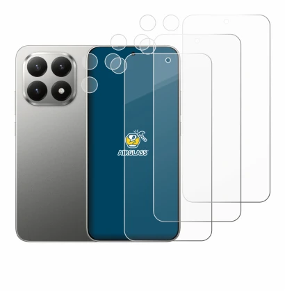 Image de l'appareil Xiaomi 15T (Avant+Caméra) avec une grande variété de protections d'écran.