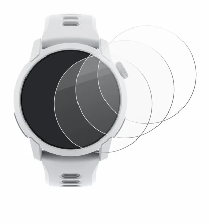 Image de l'appareil Coros Pace 4 avec une grande variété de protections d'écran.