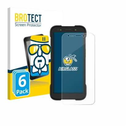 Face avant d’un emballage produit avec le logo de la marque BROTECT. À côté, l’appareil Zebra TC701 est représenté avec la pro