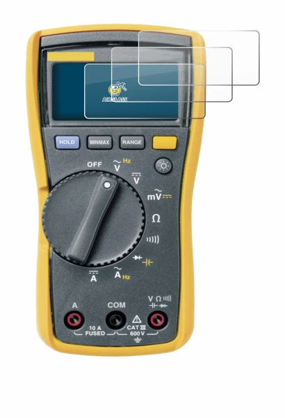 Image de l'appareil Fluke MultiMeter 115 avec une grande variété de protections d'écran.