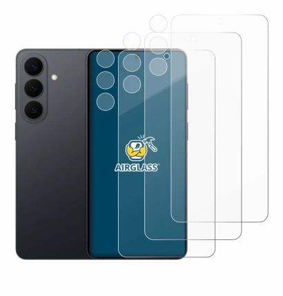 Image de l'appareil Samsung Galaxy S26 Plus (Avant+Caméra) avec une grande variété de protections d'écran.