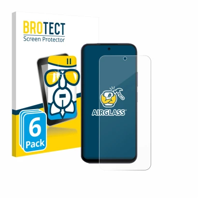 Face avant d’un emballage produit avec le logo de la marque BROTECT. À côté, l’appareil Oppo A6x 4G est représenté avec la pro